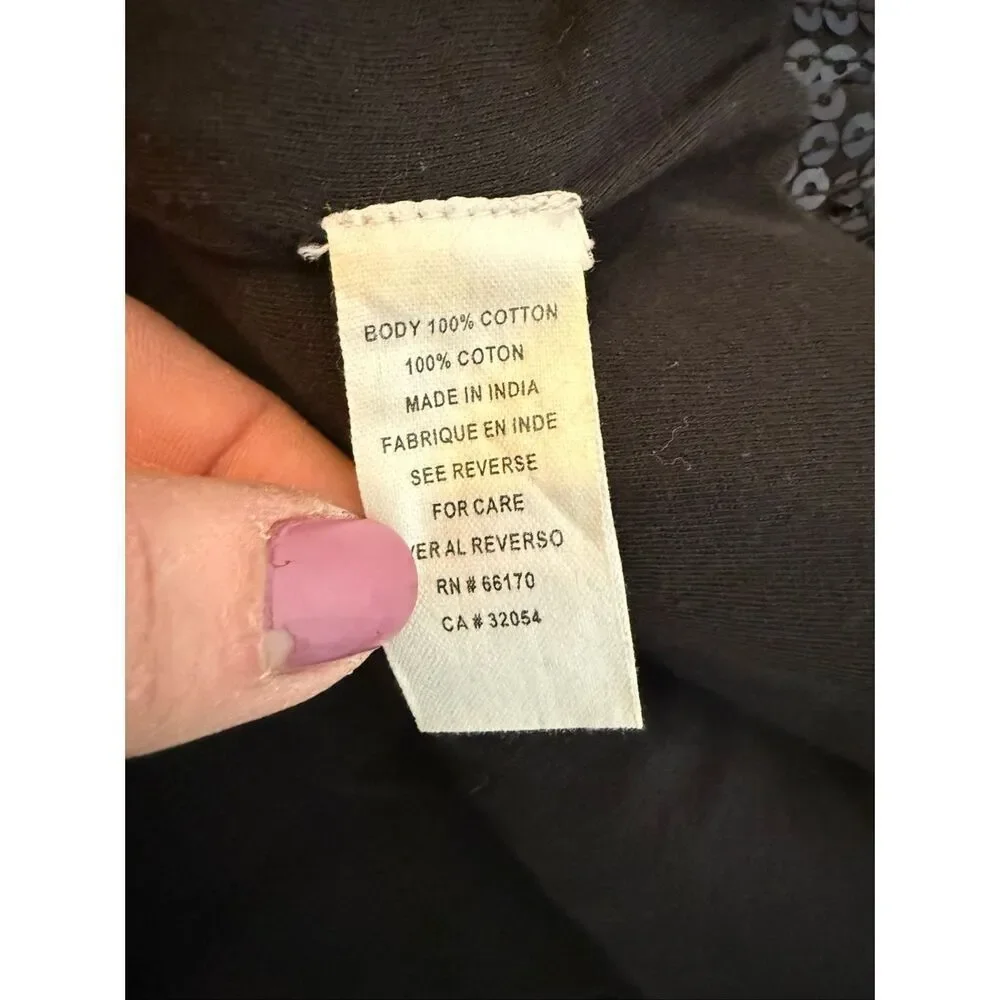 Free People Vintage black sequin scoop back tank dress 6